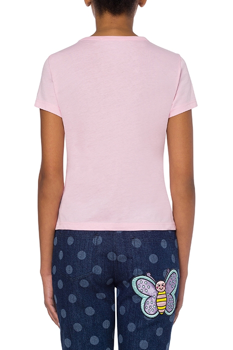 ANIMAL PATCH ORGANIC COTTON JERSEY T-SHIRT PINK 2
