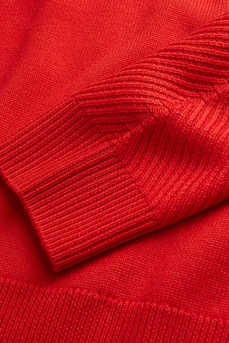 ROUND NECK SWEATER WITH POINT DETAILS ON THE SIDE RED 2