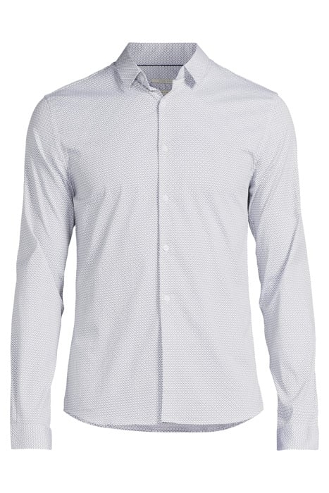 WHITE MINIMALIST PRINT EASY CARE SLIM SHIRT WHITE 3