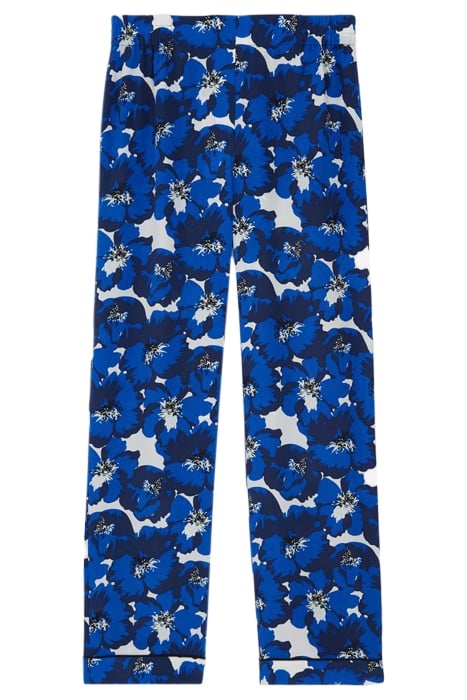 WIDE LEG ELASTIC WAIST TROUSERS BLUE 1