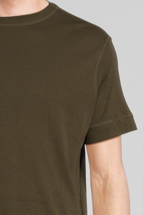 KHAKI COTTON ROUND NECK T-SHIRT KHAKI 4