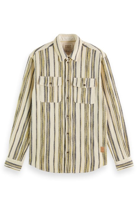 BASKET WEAVE GRADIENT STRIPE SHIRT YELLOW BLUE STRIPE 1