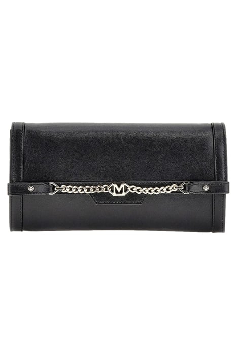 MEDIUM SATCHEL CHAIN JET BLACK CLUTCH BAG 1