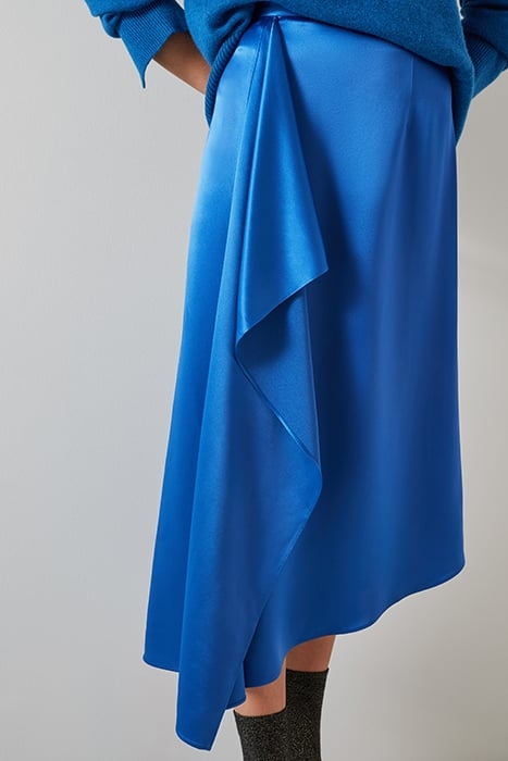SK ZOE - SATIN DRAPE SKIR BLUE 1