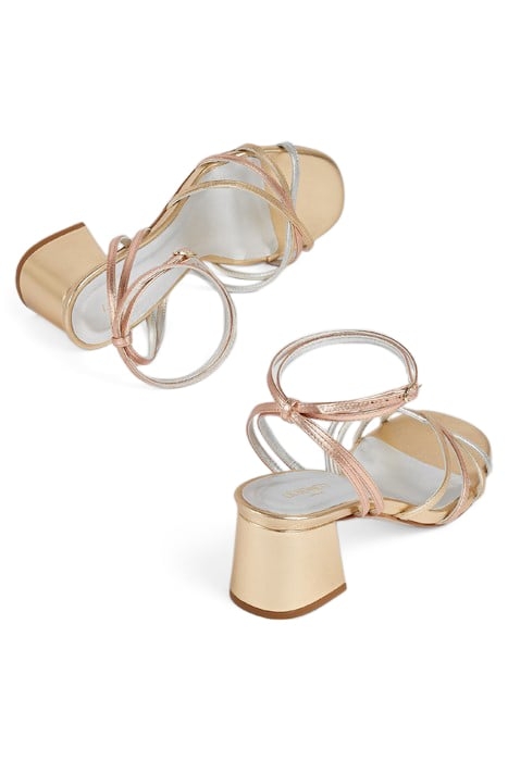 FS STARLET TIE BLOCK HEEL SILVER/GOLD 3