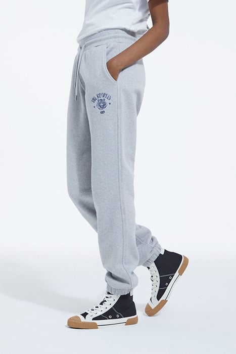 ELASTIC JOGGING JOGGERS PRINT FRONT GREY 5