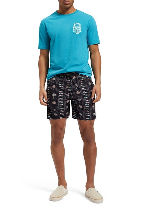 MID LENGTH SWIM SHORT ALL OVER PRINT MULTI PALMTREES 3