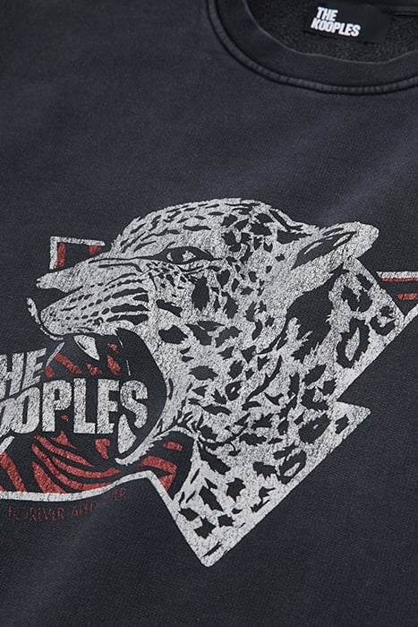 TIGER ROUND NECK SWEATSHIRT BLACK WASHED 3