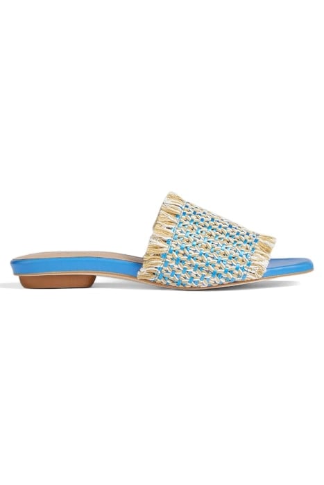 FLS MEERA WOVEN RAFFIA BLUE/CREAM 1