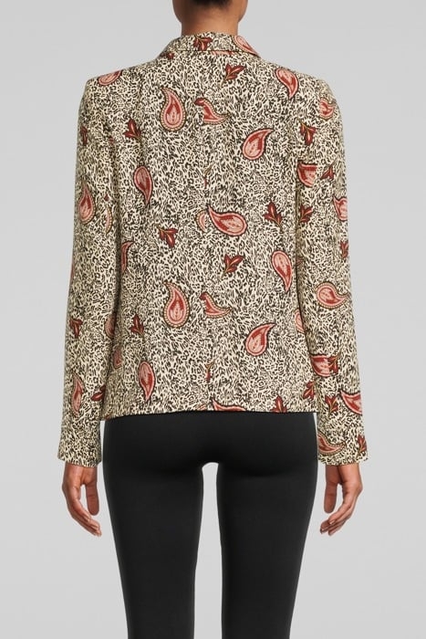 ECRU RECYCLED PAISLEY LEOPARD SUIT JACKET 2