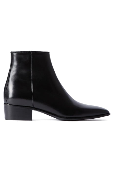 LEATHER ANKLE BOOTS WITH INTERIOR ZIP BLACK 1