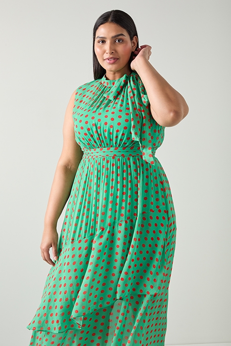 DR ROBYN SPOT PRINT DRESS GREEN 4