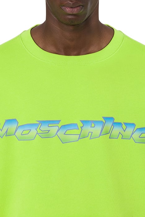 MOSCHINO SURF LOGO ORGANIC COTTON SWEATSHIRT GREEN 4