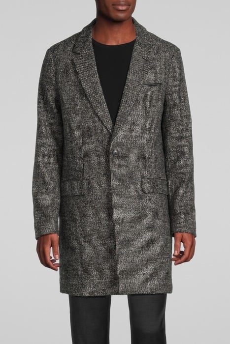 CHARCOAL SEMI-PLAIN WOOL FABRIC COAT ANTHRACITE 1