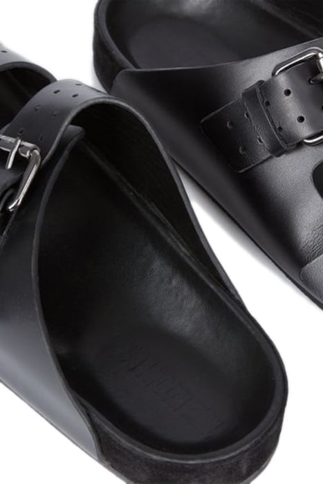 LEATHER SANDAL WITH METAL BUCKLES BLACK 5