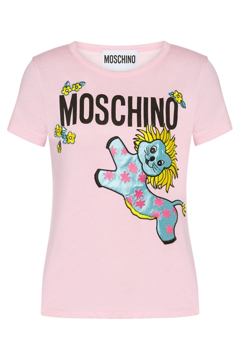 ANIMAL PATCH ORGANIC COTTON JERSEY T-SHIRT PINK 3