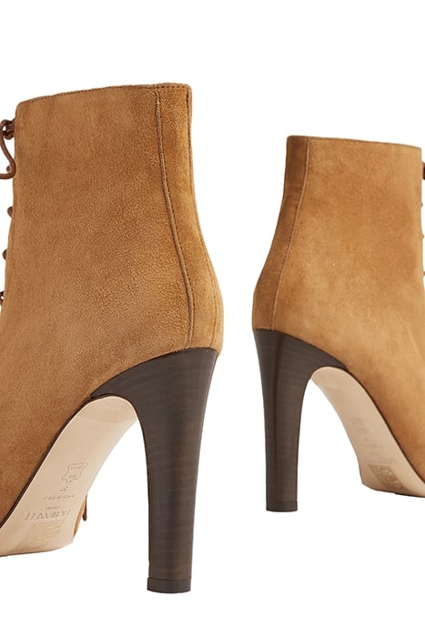 LYDIA - LACE UP STACKED TAN 4