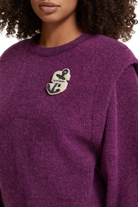 SHOULDER DETAIL CREW NECK PULLOVER BOYSENBERRY 5