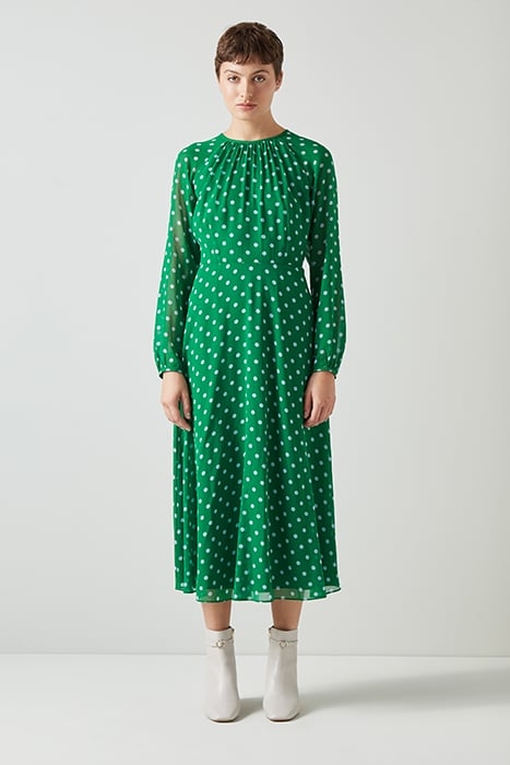DR ADDISON - SPOT DRESS GREEN/BLUE 1