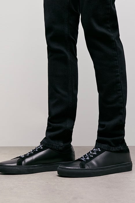 LEATHER SNEAKERS WITH VINYL INSERT BLACK 2