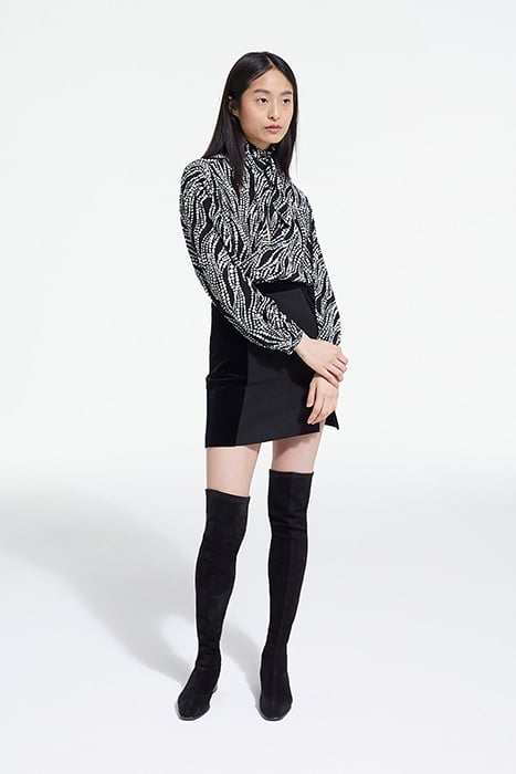 TOP LAVALIERE PEARLS BLACK WHITE 3