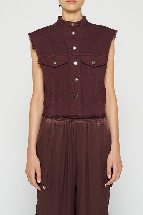 CROPPED TWILL GILET 1