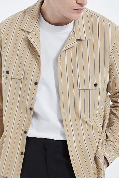 LONG-SLEEVED SHIRT WITH CHEST POCKETS CAMEL / BLACK 6