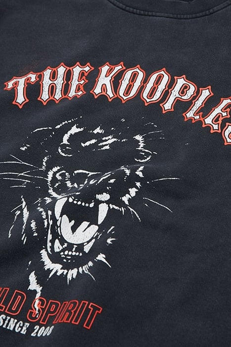 WILD SPIRIT PANTHER SWEATSHIRT BLACK WASHED 2