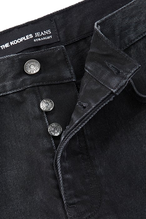 5-POCKET STRAIGHT BLACK DENIM TROUSERS BLACK DENIM 7