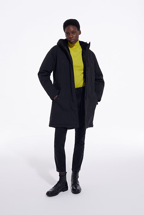 FAUX SHEEP LINED PARKA BLACK 1
