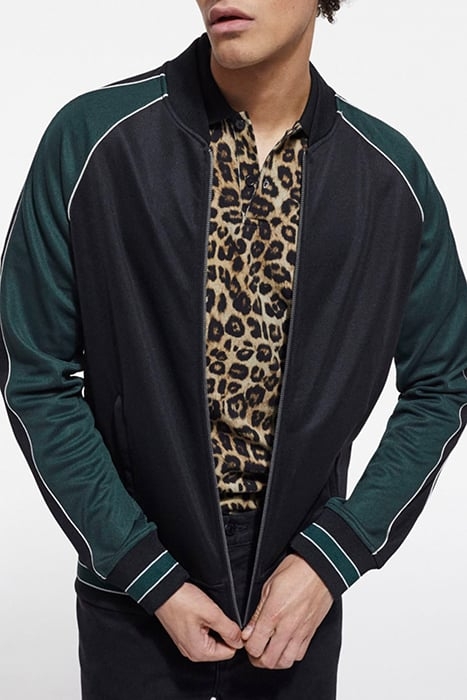 ZIP-UP SWEATSHIRT WITH RAGLAN SLEEVES VERT BOUTEILLE 1