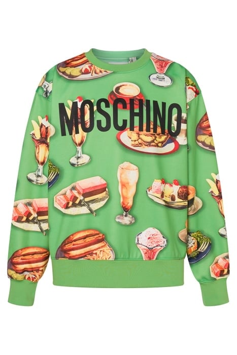 FOOD PRINT COTTON BLEND SWEATSHIRT GREEN 3