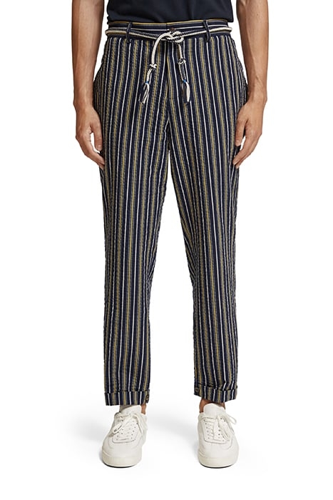 SEASONAL - LOOSE TAPERED STRIPED SEERSUCKER CHINO NAVY/ WHIT 1