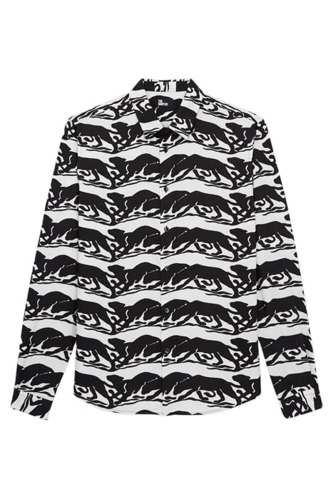 PRINTED CLASSIC COLLAR SHIRT BLACK / WHITE 1