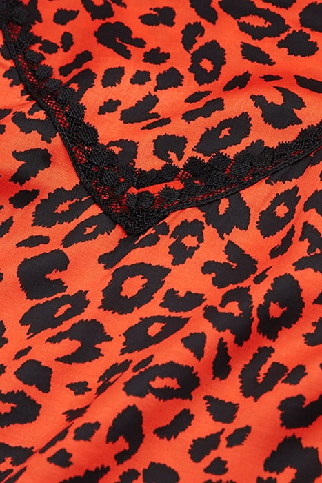 LONG SLEEVELESS DRESS ORANGE - BLACK 2