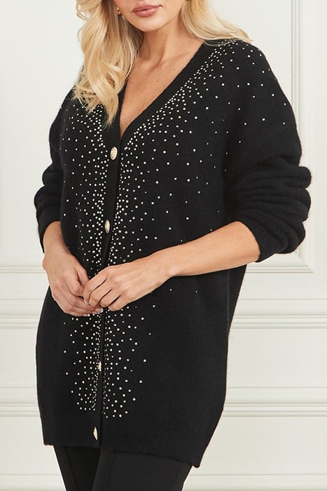 JODIE EMBELLISHED JET BLACK CARDIGAN 1