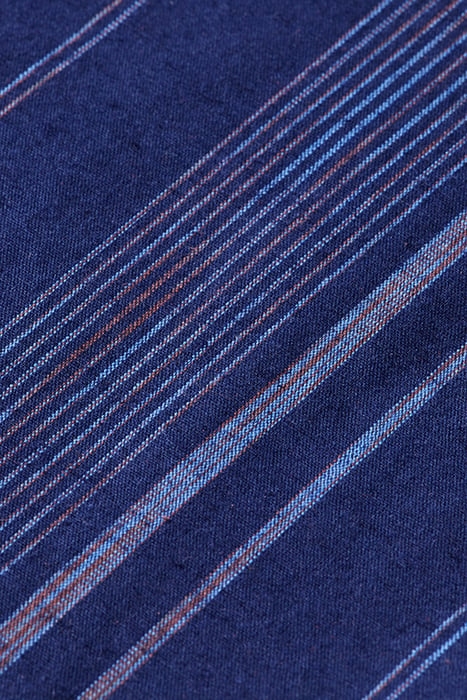 SPACE DYE STRIPE SHIRT NAVY BLUE STRIPE 6