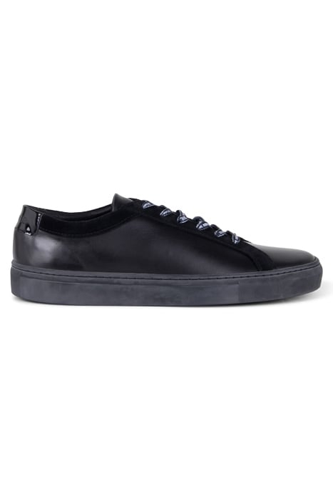 LEATHER SNEAKERS WITH VINYL INSERT BLACK 1