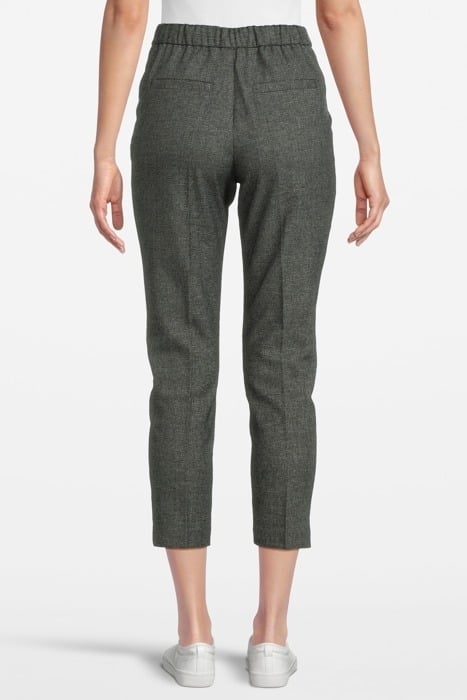 BLACK SEMI-PLAIN ELASTICATED WAIST JOGGERS 2