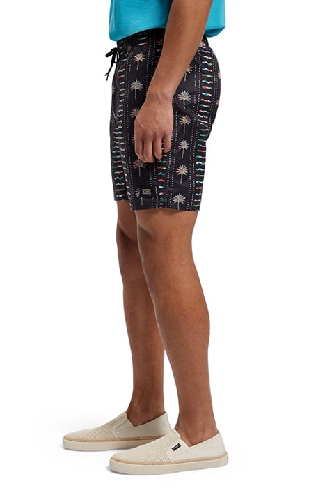 MID LENGTH SWIM SHORT ALL OVER PRINT MULTI PALMTREES 6