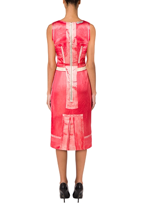 INSIDE OUT TROMPE-L'ŒIL SATIN DRESS MULTICOLOR 2