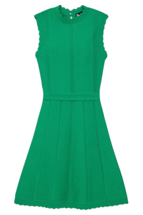 SHORT SLEEVELESS KNIT DRESS GREEN 4