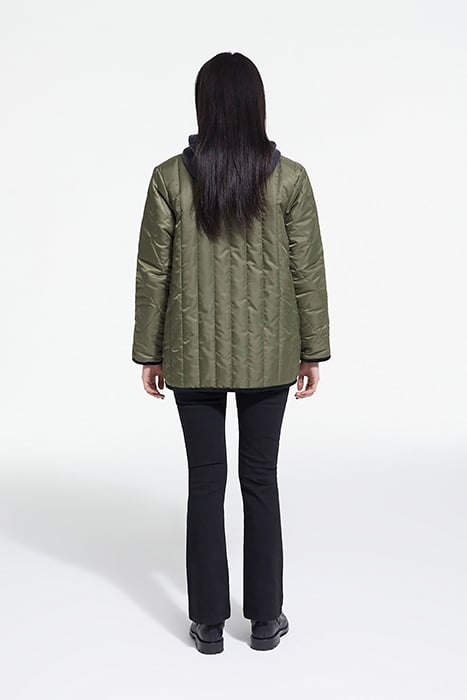 REVERSIBLE FAUX FUR AND NYLON JACKET ALGUE 4