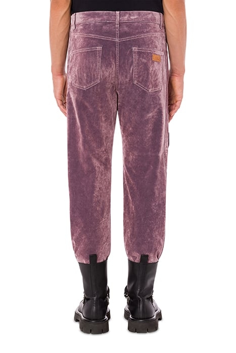 FLOCKED DENIM TROUSERS PURPLE 2