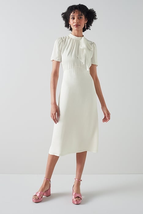 DR KLINE - TIE NECK SATIN IVORY 2