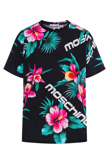 HIBISCUS PRINT JERSEY T-SHIRT BLACK 3