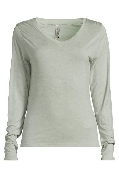 V NECK TOP VISCOSE WOOL JERSEY GREENS 3