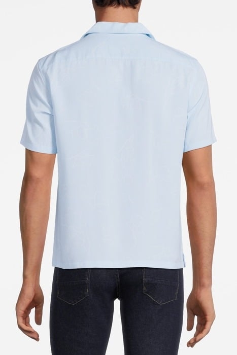 IRVING SHORT-SLEEVE SHIRT IN FLORAL FLUID TWILL SKYLIGHT MUL 2