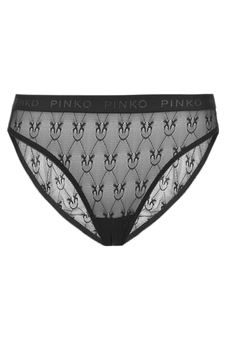 SENZA PAROLE SLIP PIZZO INDEMAGLIATO JACQUARD C/LOGO BLACK 1