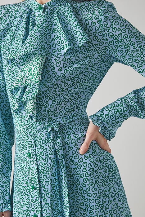 SONI - SHIRT DRESS GREEN/BLUE 4